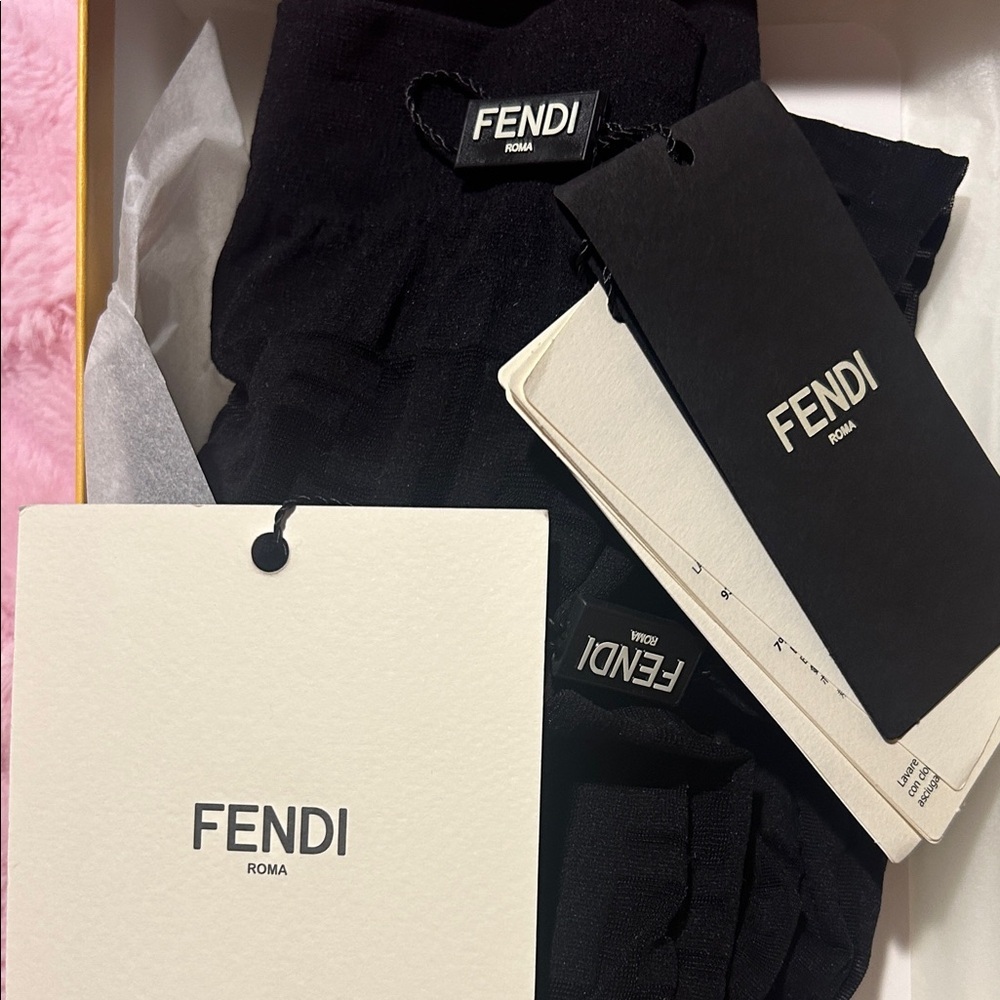 Fendi Black Geometric Tights (box & price tags included) - Picture 7 of 8